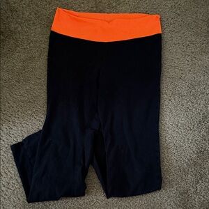 Kids Black and Orange Flare Leggings